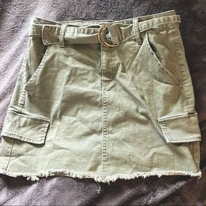 Green Jean Skirt